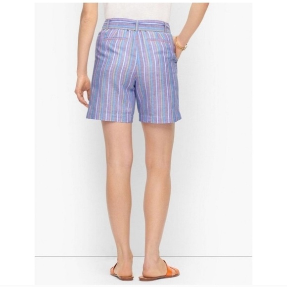 Talbots Tie Waist Shorts in Sunshine Stripe - Picture 2 of 12